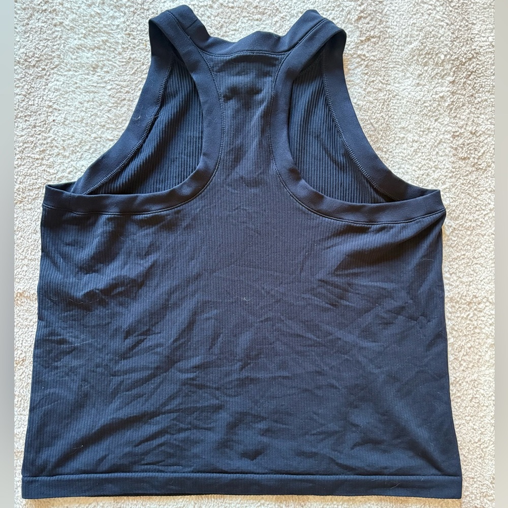 Athleta Navy Ribbed Racerback Top - Picture 2 of 3